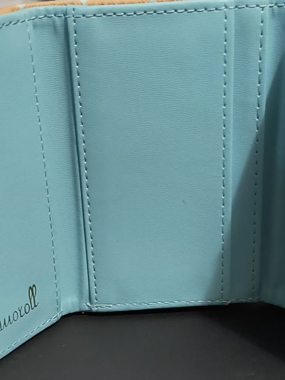 White Kids Character Wallet with Teal & Peach Accents